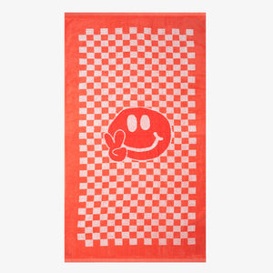 Checker Smiley Flat Beach Towel