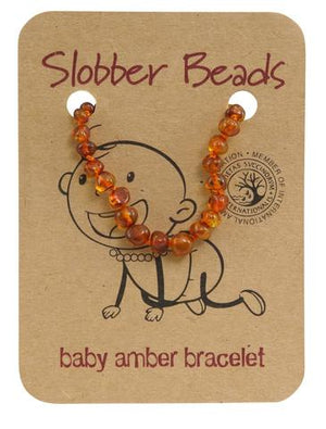 Amber Toddler Teething Bracelet (Cognac Round)
