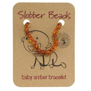Amber Toddler Teething Bracelet (Cognac Round)