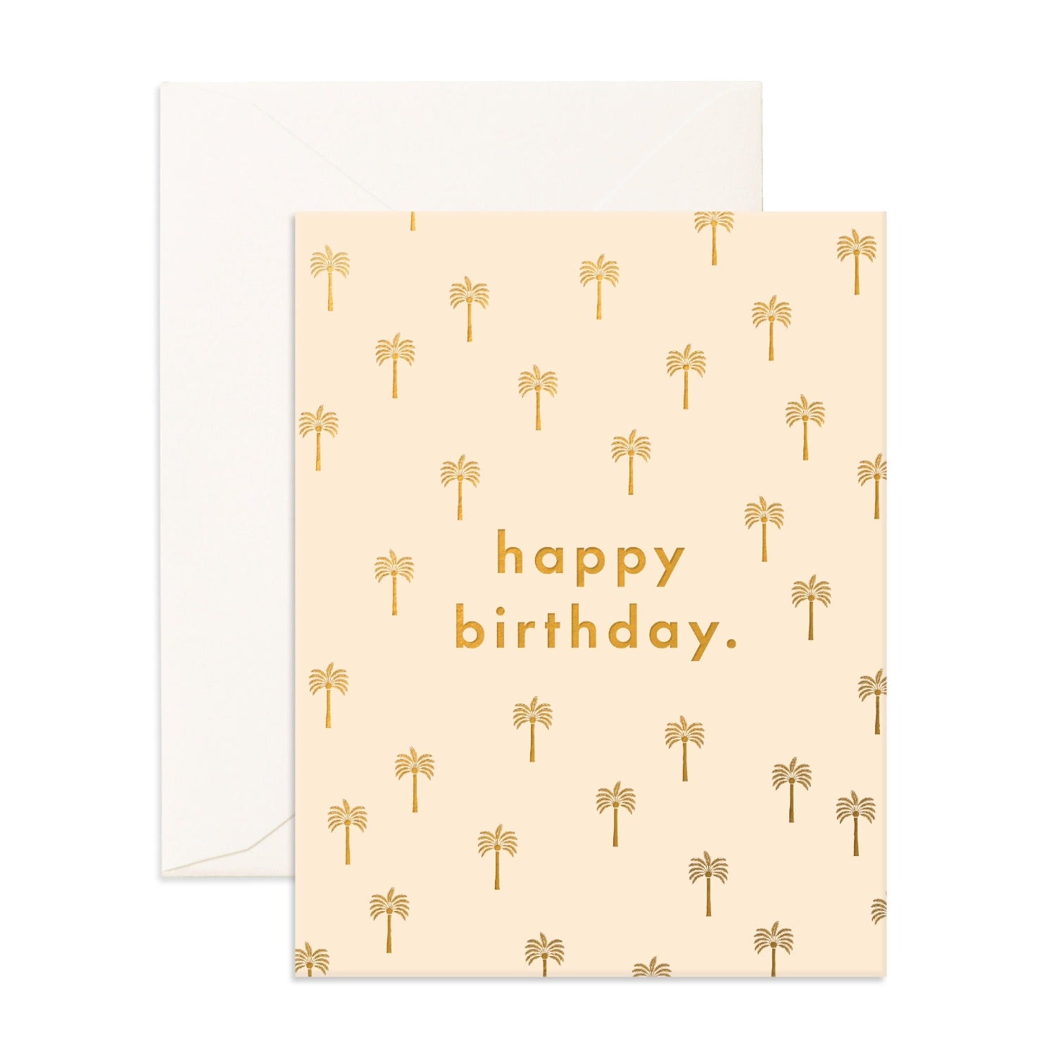 Golden Palms Birthday Greeting Card