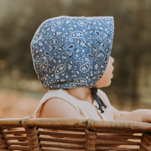 Reversible Sun Bonnet (Paisley/Indigo)