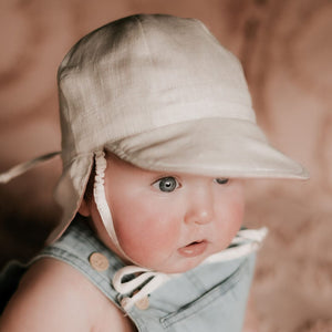 Roamer Baby Reversible Teddy Flap Sun Hat (Rosa/Flax)