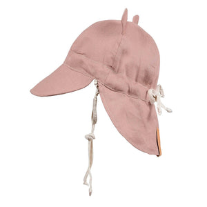 Roamer Baby Reversible Teddy Flap Sun Hat (Rosa/Flax)