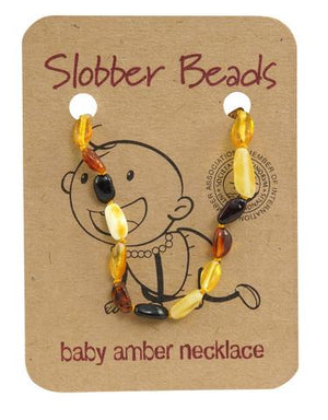 Amber Baby Teething Necklace (Multi Oval)