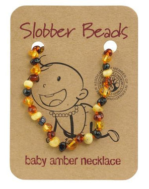 Amber Baby Teething Necklace (Multi Round)