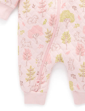 Apricot Bunny Forest Quilted Growsuit