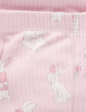 Rib PJ Set & Bunny Toy (Dusk)