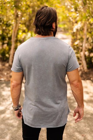 Mens Raw Edge Tee (Smoke)