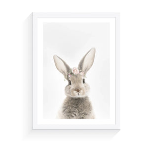 Bunny Rose Crown - A2 Framed Print