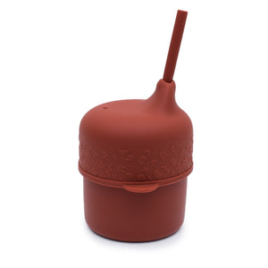 Sippie Lid & Mini Straw (Rust)