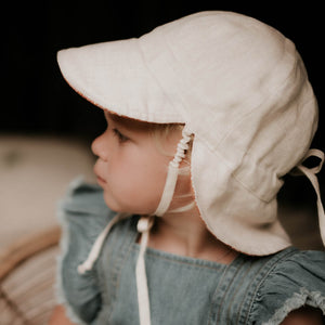 Lounger Baby Reversible Flap Sun Hat (Alice-Flax)