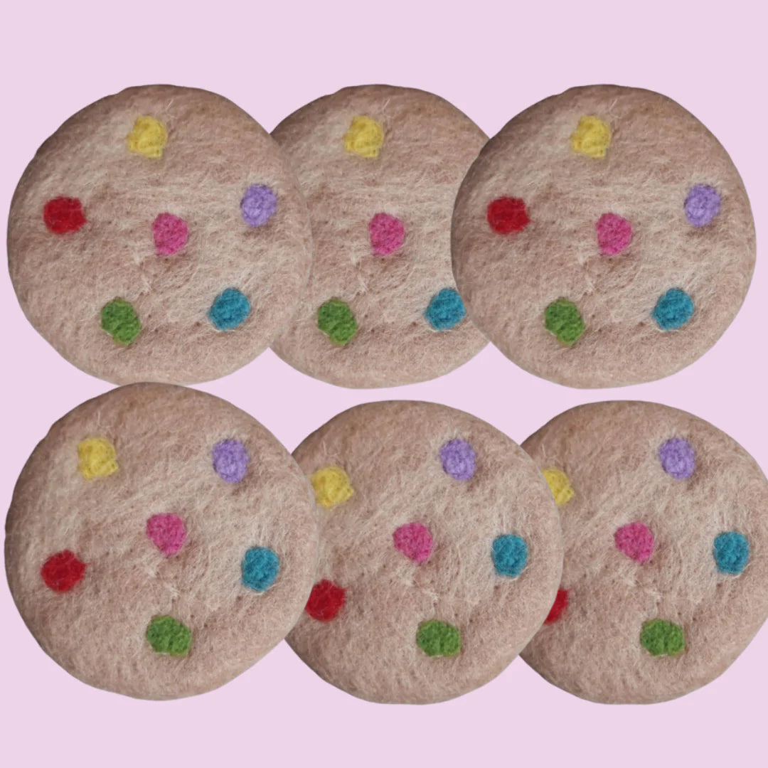 Felt Dotty Cookies - 6 Piece