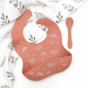 Christmas Silicone Bib & Spoon Set (Spice)