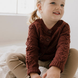 Sophie Knit Cardigan (Cherry Mahogany)