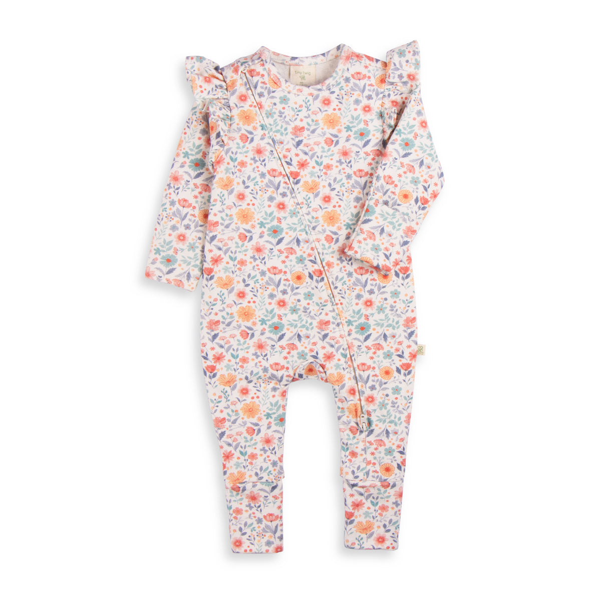 Frill Zipsuit LS - Cottage Garden
