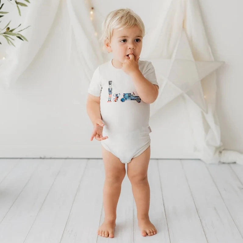 Blue Vintage Toys Bodysuit