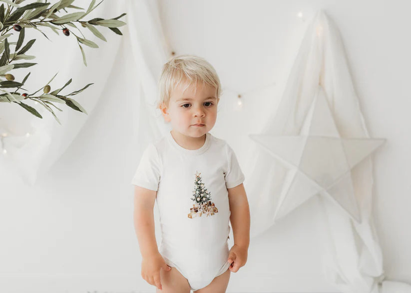 Glistening Tree Bodysuit - Eggnog