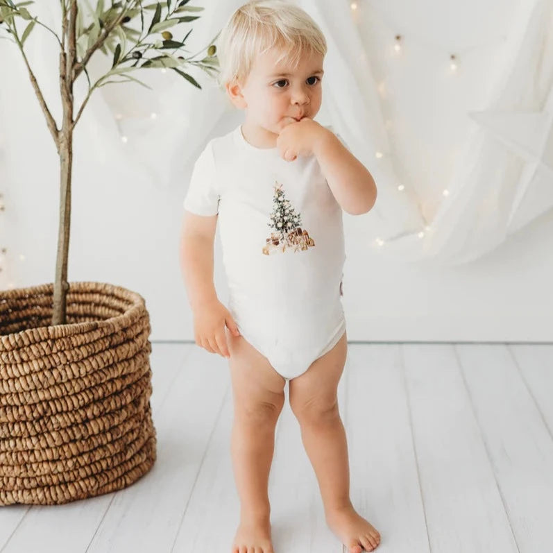 Glistening Tree Bodysuit - Eggnog