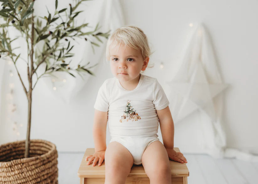 Glistening Tree Bodysuit - Eggnog