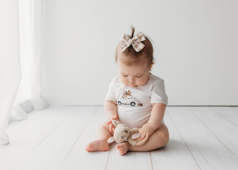 Beetle Bow Bodysuit - Eggnog