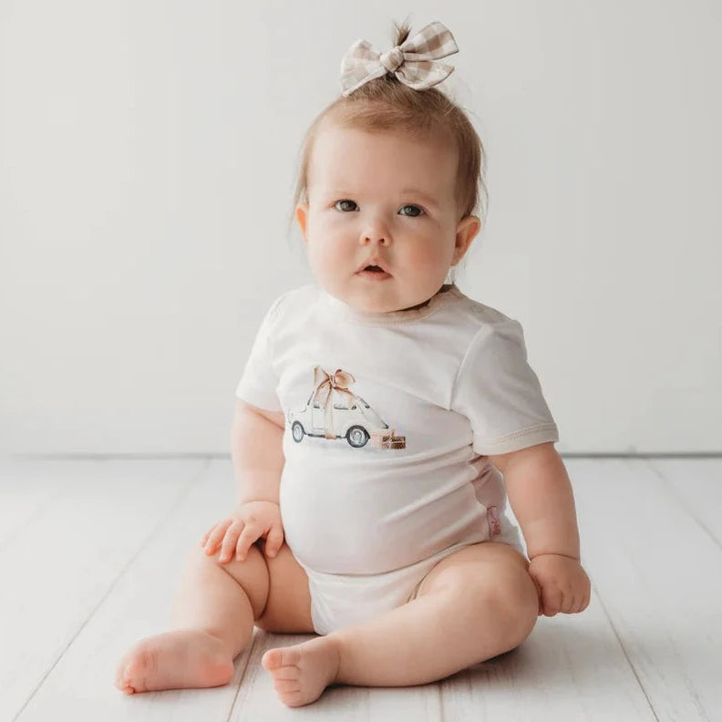 Beetle Bow Bodysuit - Eggnog