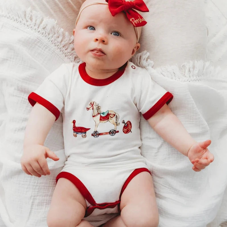 Red Vintage Toys Bodysuit