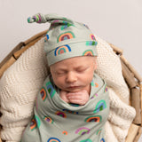 Rainbow Knot Beanie (Sage)