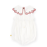 Scallop Collar Strawberry Romper