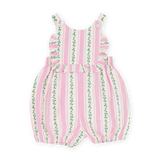 Antique Stripe Strawberry Bubble Romper