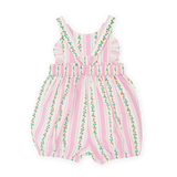 Antique Stripe Strawberry Bubble Romper