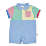 Gingham Colour Block Romper