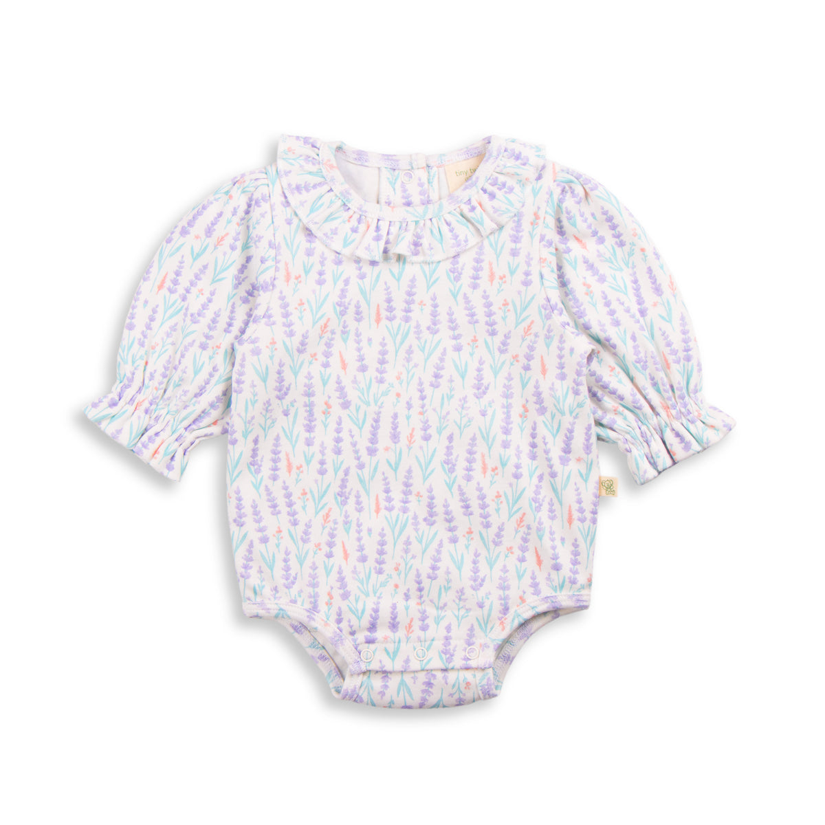 Frill Neck Bodysuit - Lavender Fields