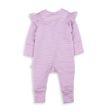 Frill Zipsuit LS - Lavender Stripe