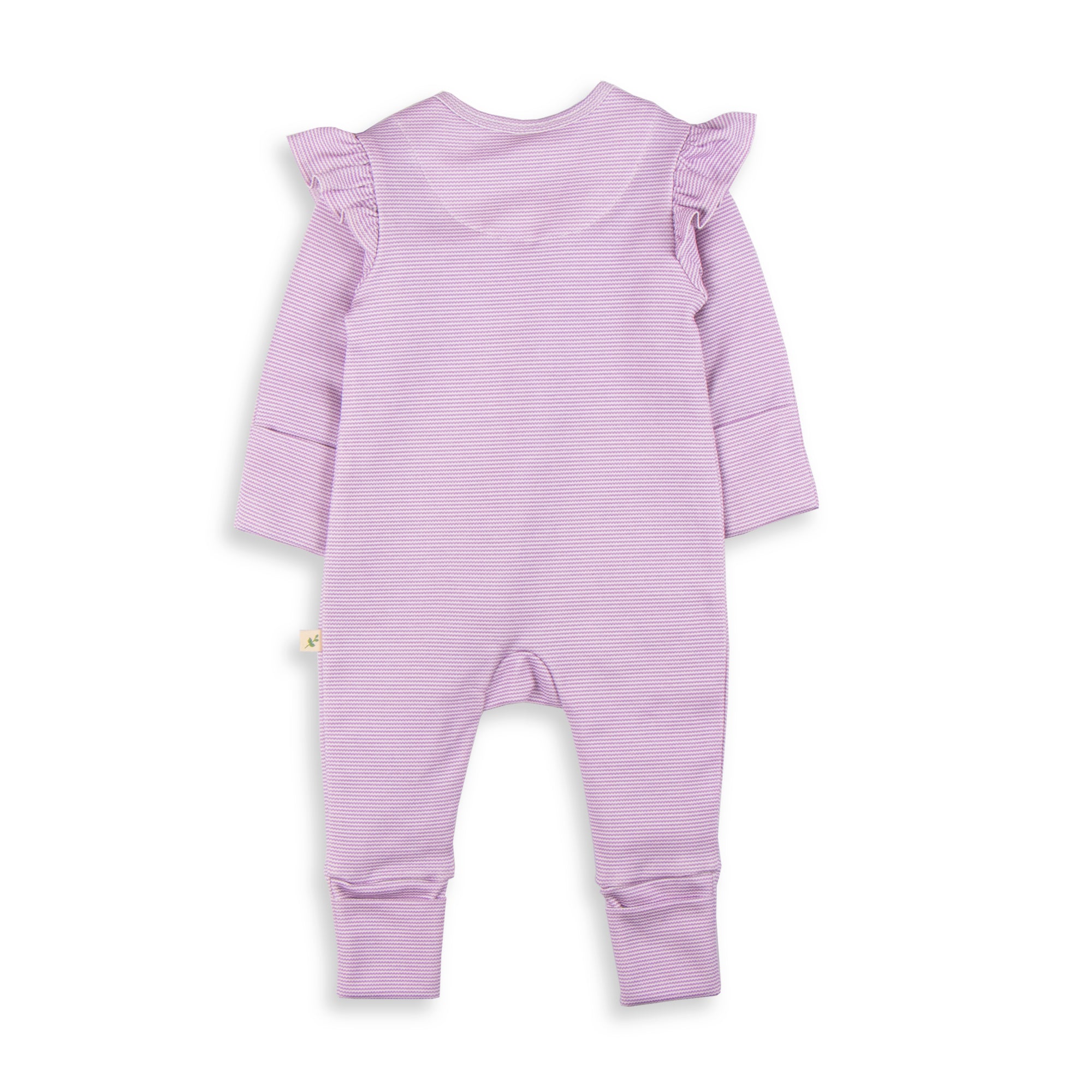 Frill Zipsuit LS - Lavender Stripe