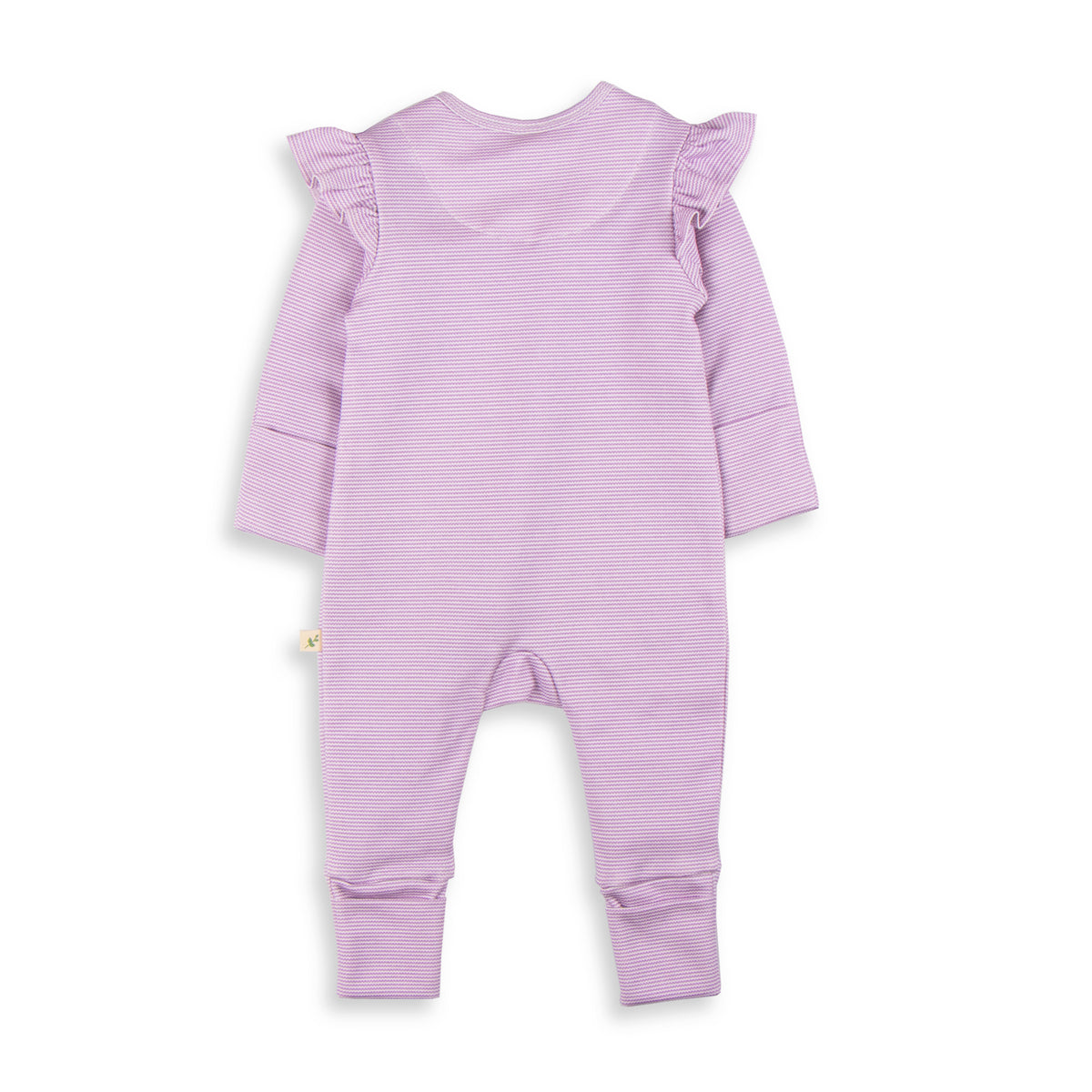 Frill Zipsuit LS - Lavender Stripe