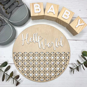 3D Rattan Plaque - Hello World