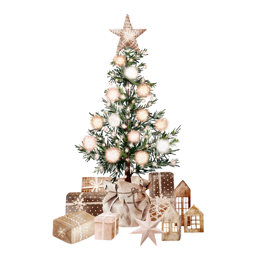 Glistening Tree Bodysuit - Eggnog