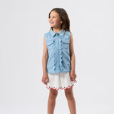 Scallop Edge Chambray Vest