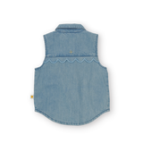 Scallop Edge Chambray Vest
