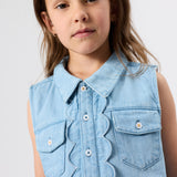 Scallop Edge Chambray Vest