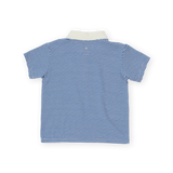Navy Stripe Logo Polo Top