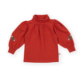 Sofia Strawberry Puff Sleeve Skivvy