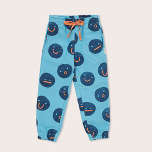 Teal Faces Track Pants