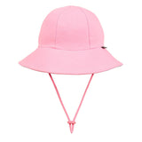 Ponytail Bucket Hat With Strap - Baby Pink