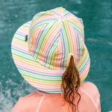 Ponytail Swim Bucket Hat - Rainbow