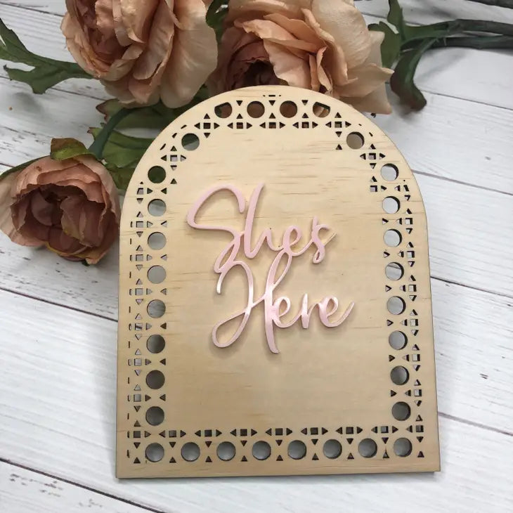 3D Rattan Plaque - She is Here