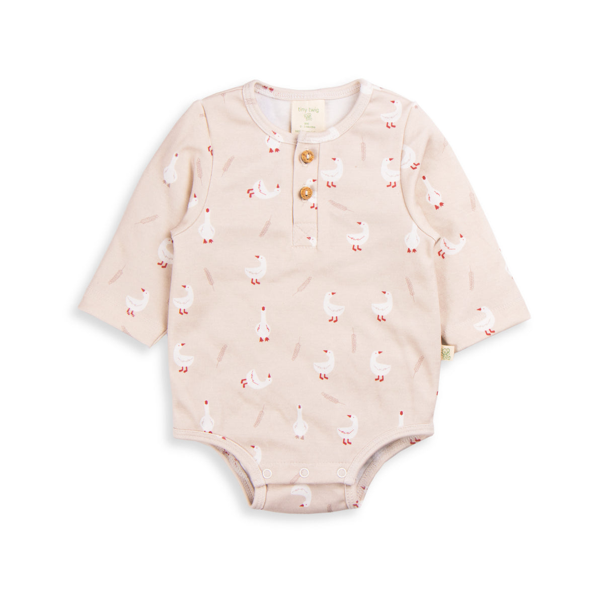Henley LS Bodysuit - Geese