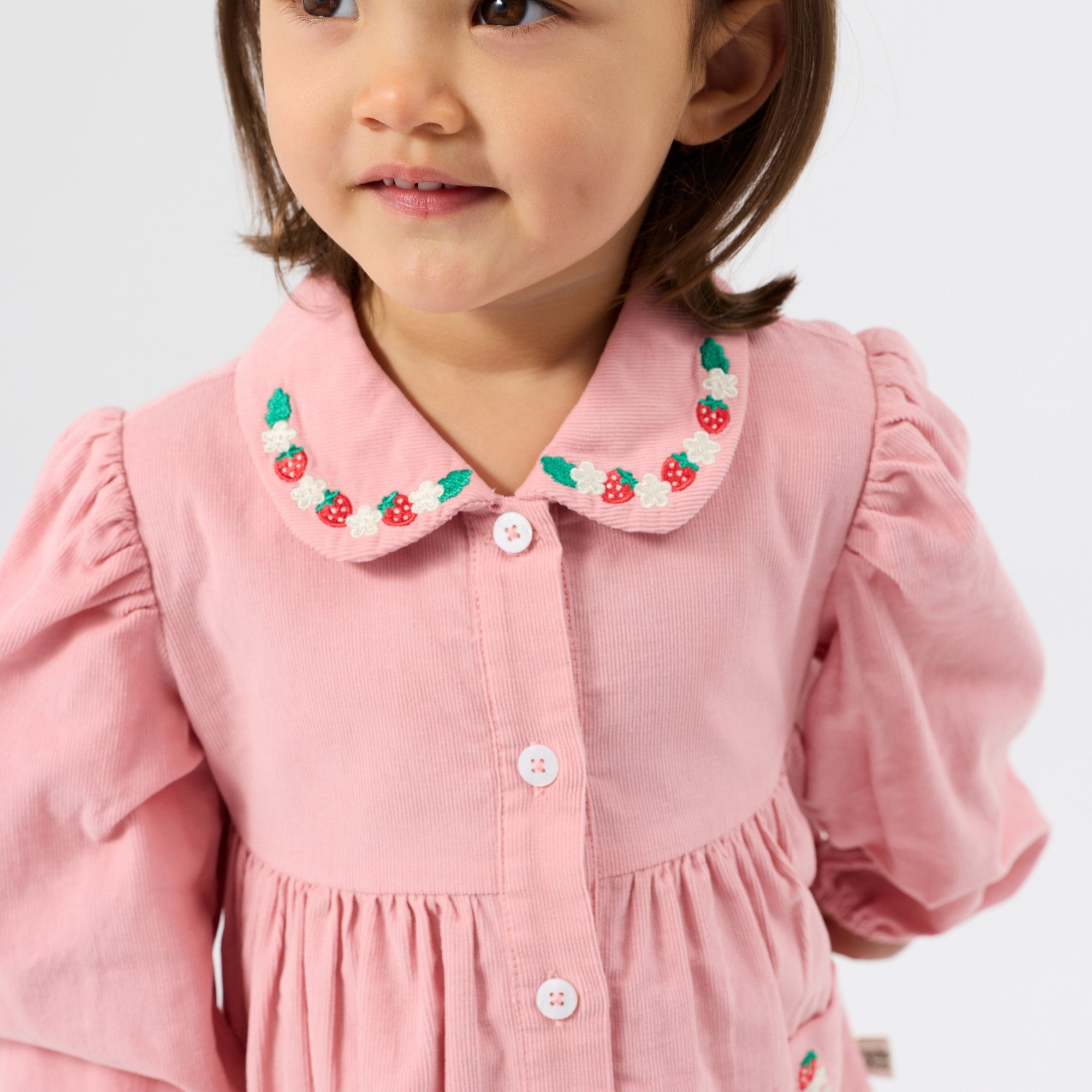 Wild Strawberry Corduroy Collar Dress