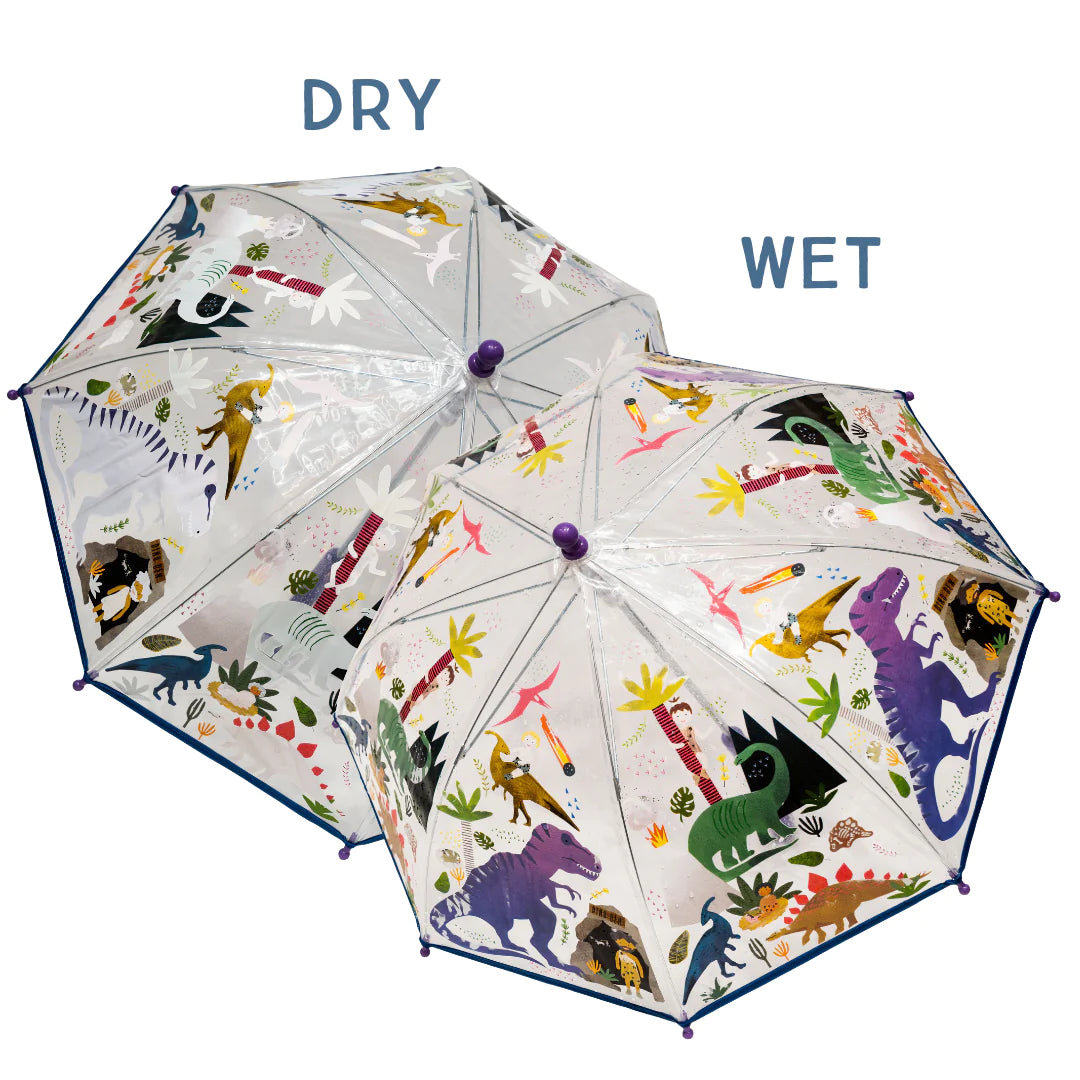 Colour Changing Umbrella - Dino Transparent