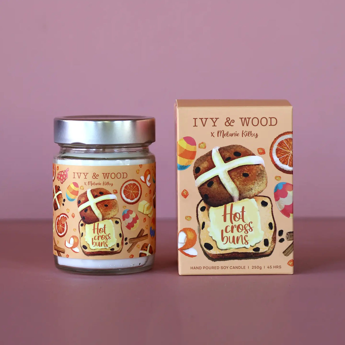 Hot Cross Bun Candle